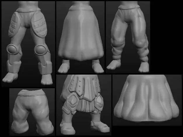 Sculptris OBJ-Teile: Fantasy-Hosen und -Röcke