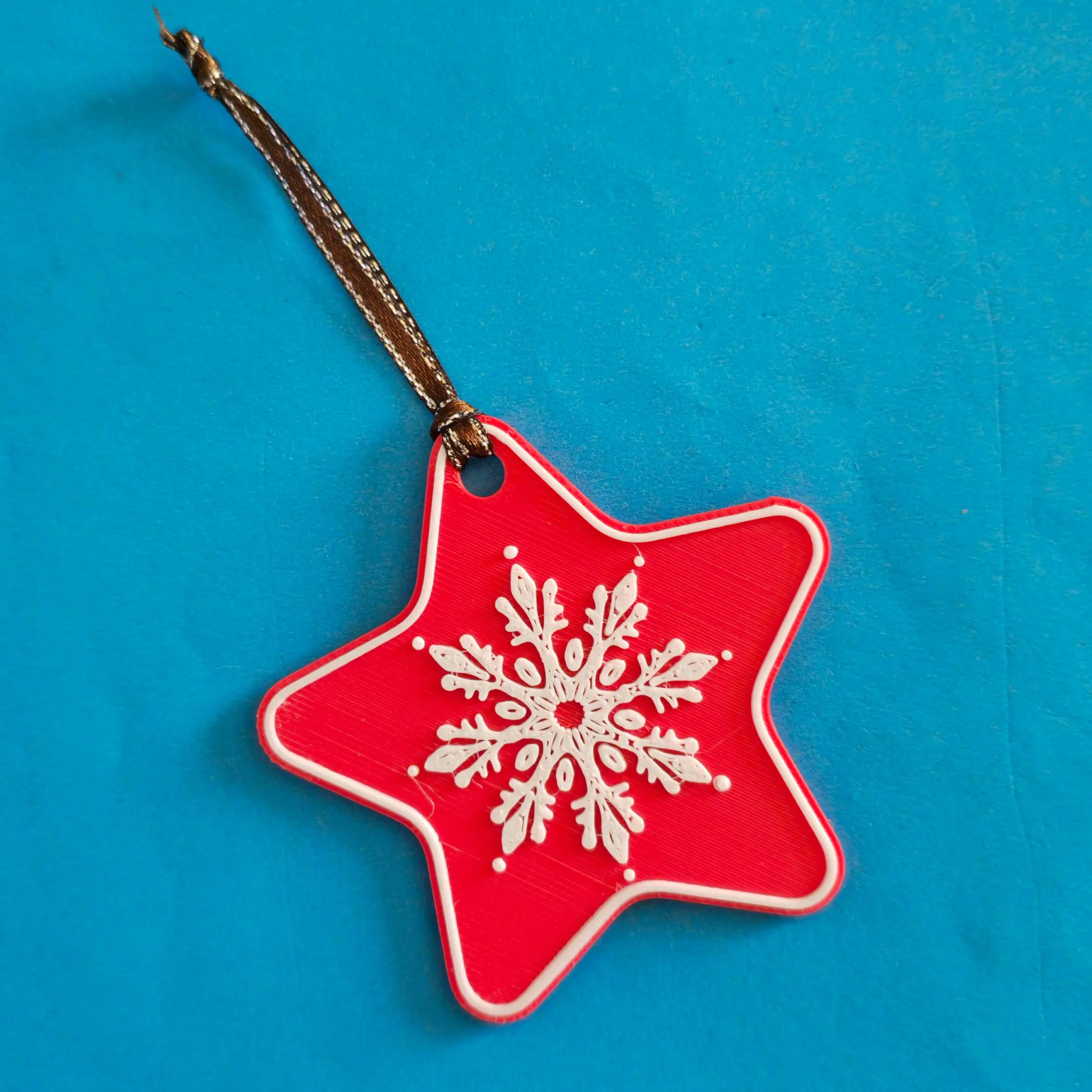 Tree Ornament, Christmas Star With SnowFlake