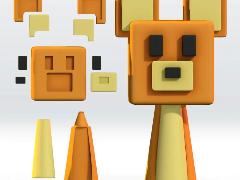 Super Bear Adventure Sprunki OC 3D Model STL Multipart 3mf