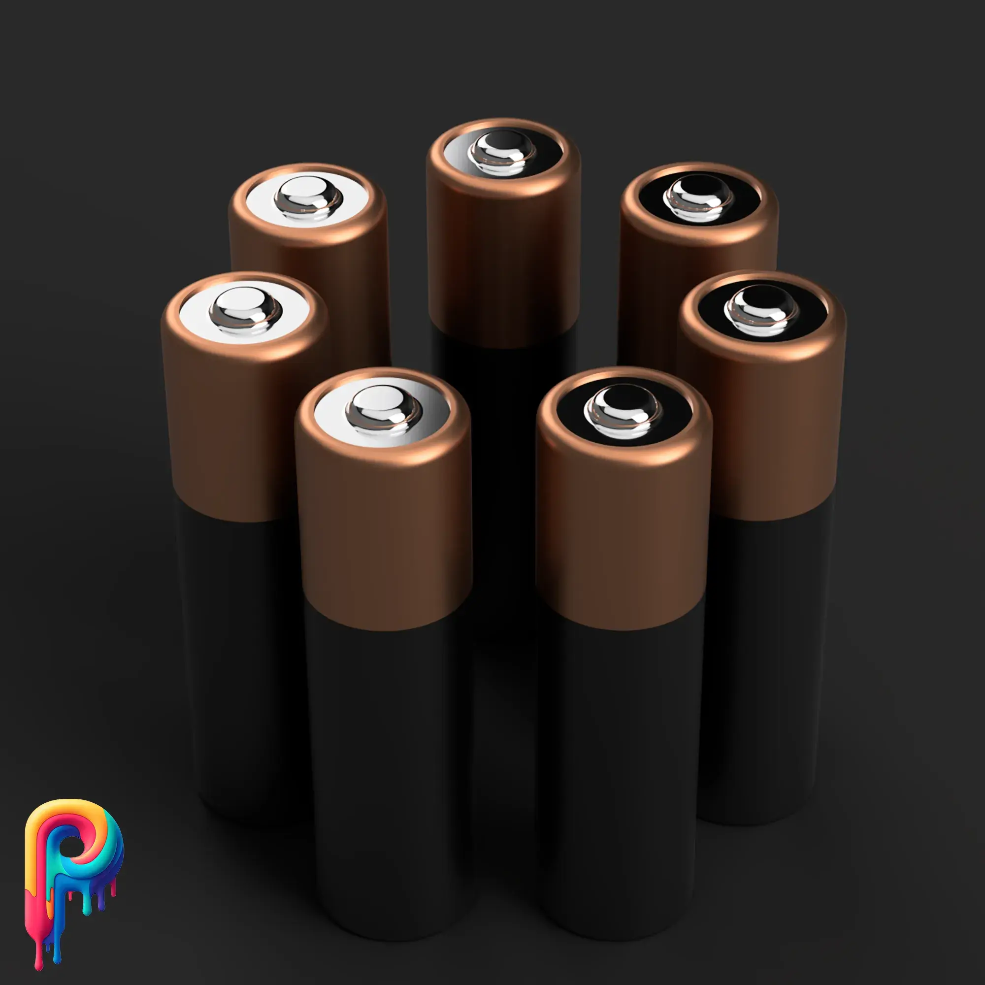 Contenitore a forma di batteria di Polymeria
