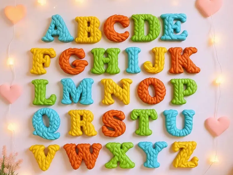 Knitted Alphabet Set – Uppercase & Lowercase Letters