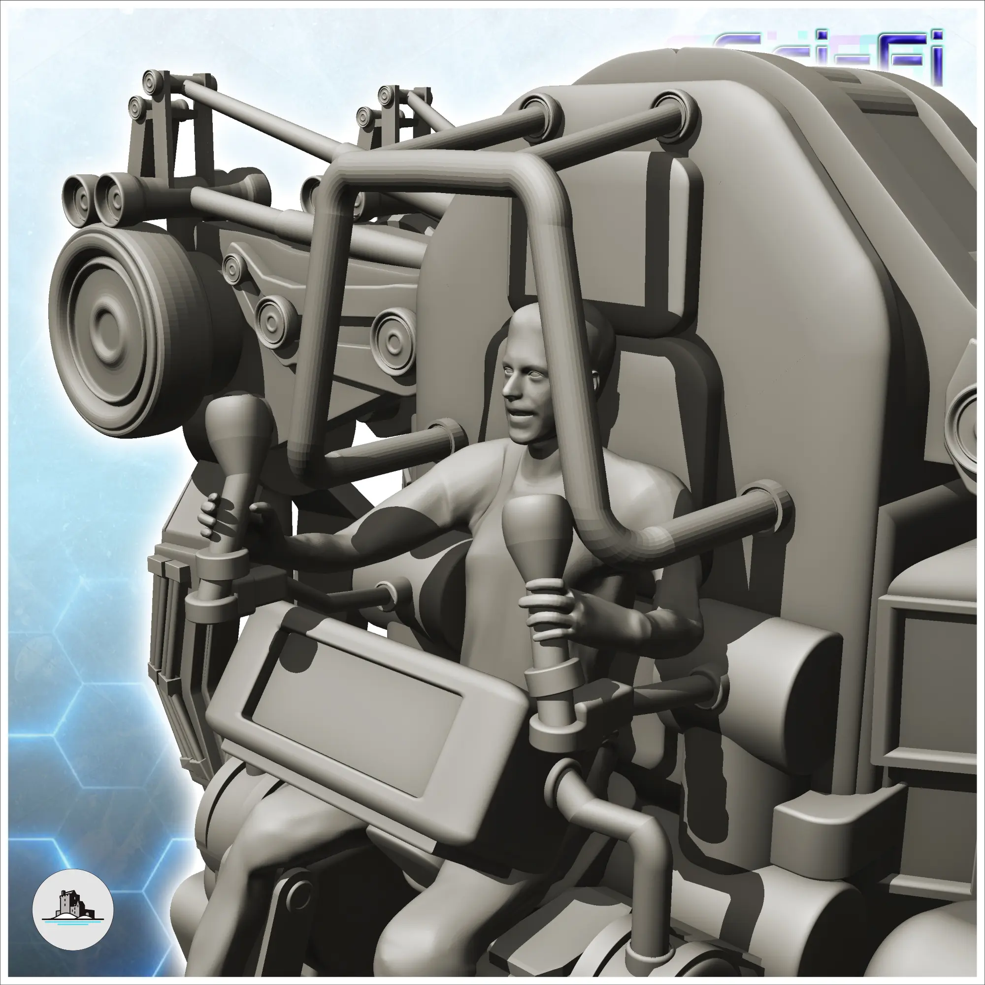 Isarus combat robot (1) - miniatures warhammer mini RPG scen
