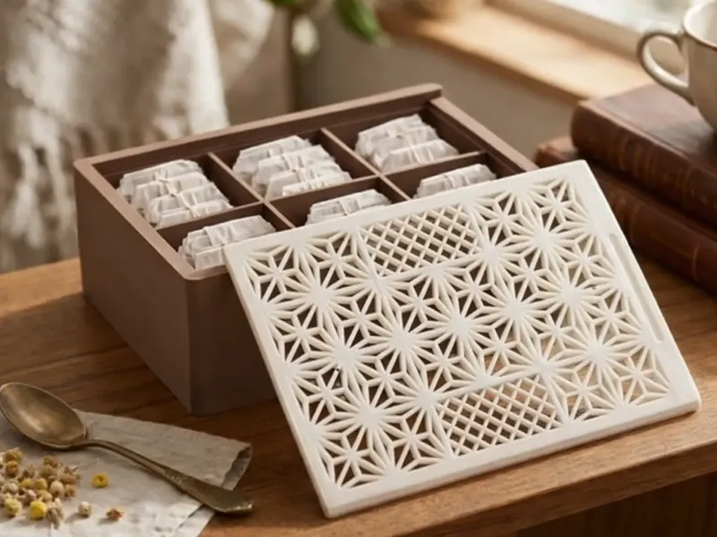Lattice Pattern Tea Box - Divided Organizer