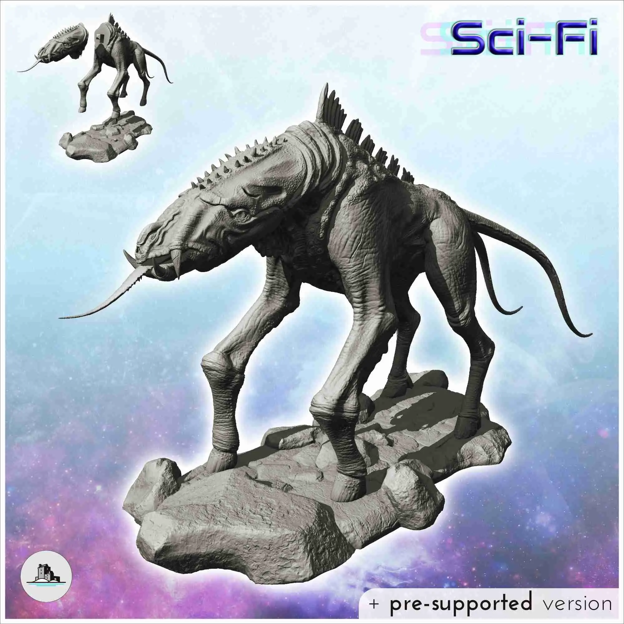 Alien creature with four legs and outstretched tongue (6)