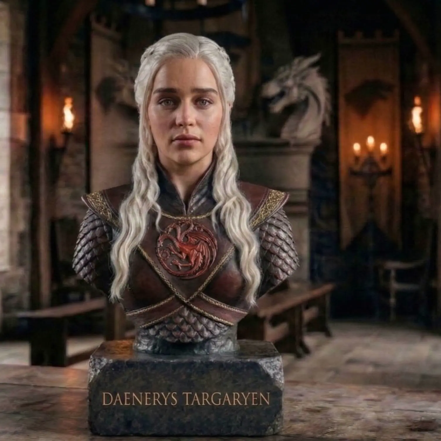 Daenerys Targaryen Bust STL – Dragon Queen Statue – Game of