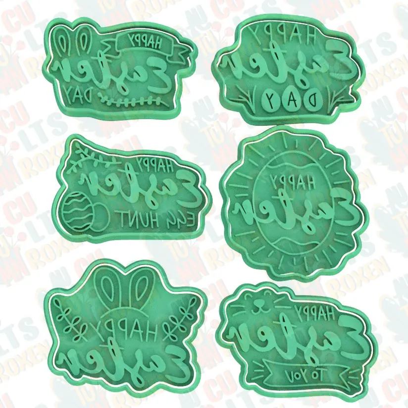 Easter lettering cookie cutter set of 6