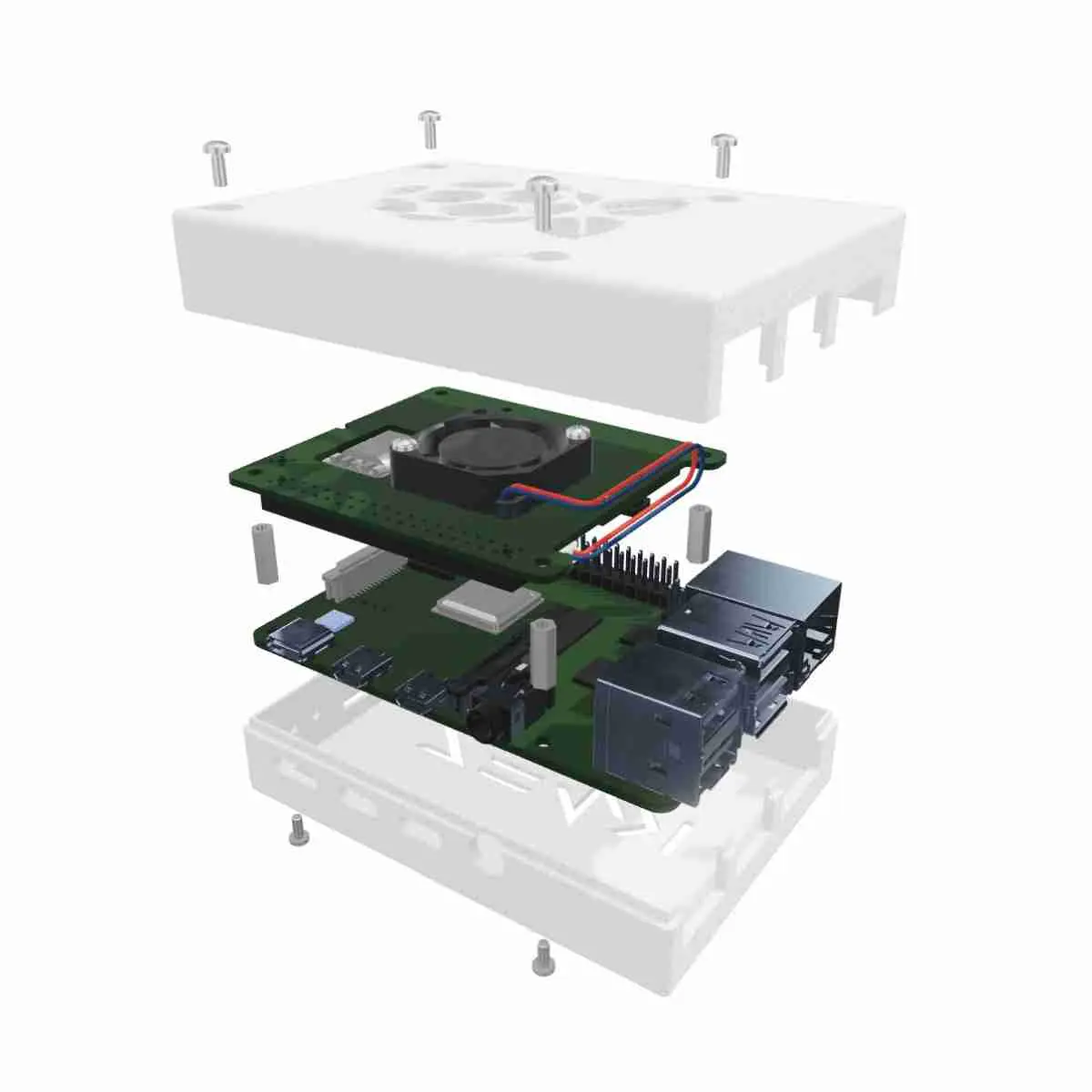 Raspbery pi 4 with POE Hat case