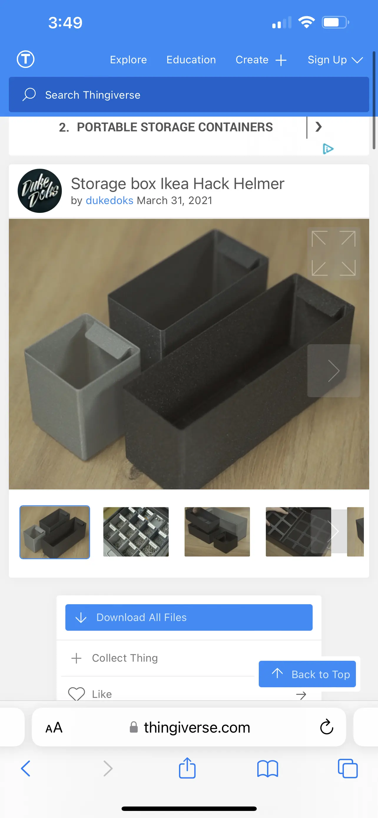 Organizer bins grid system