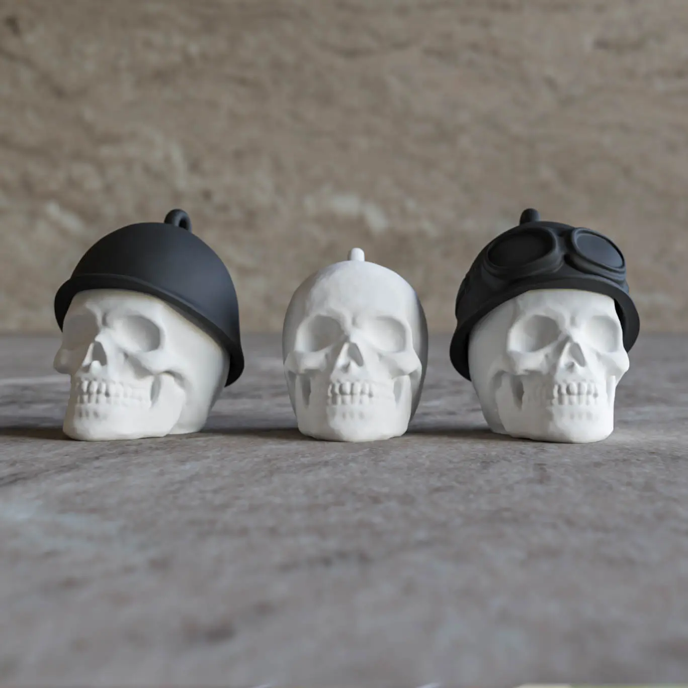 Totenkopf Biker Schlüsselanhänger