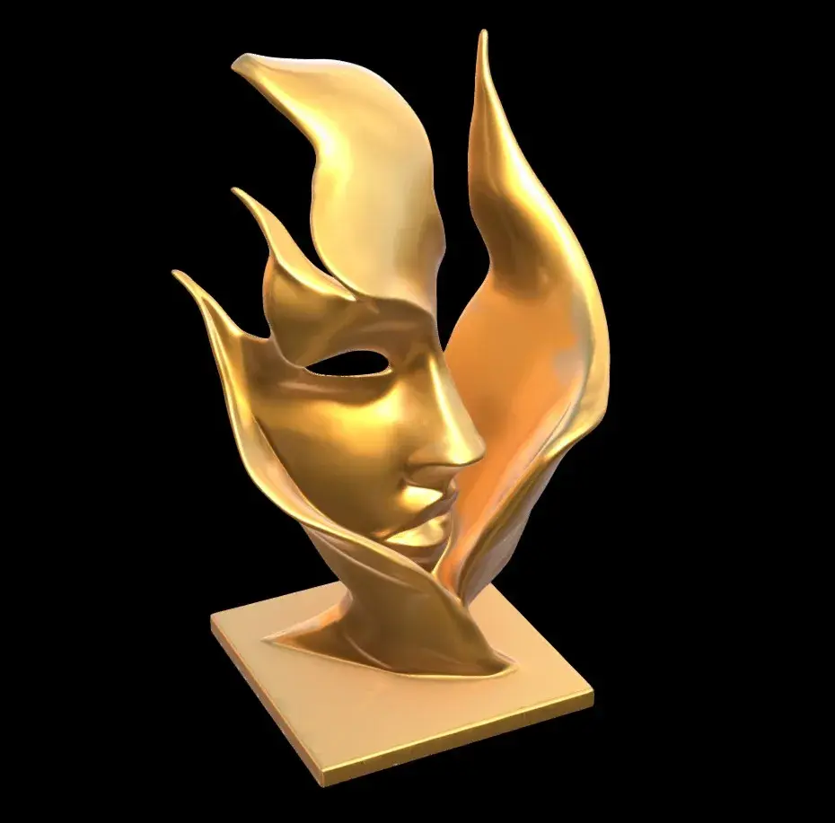 Abstract mask sculpture