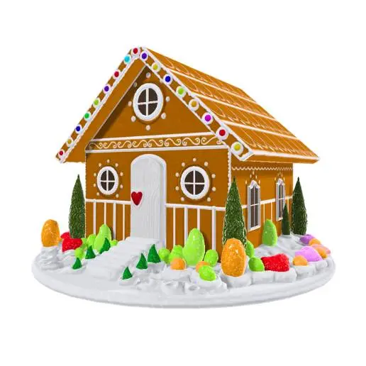 Detailed Christmas Gingerbread House Diorama 3D Model STL Pr