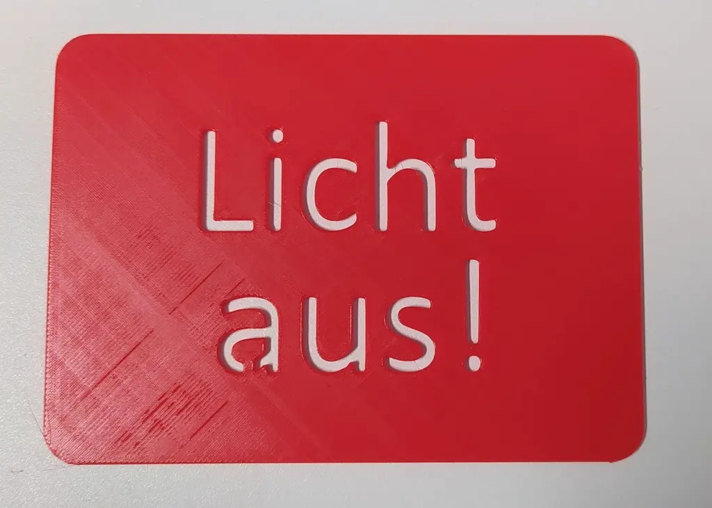 Schild "Licht aus" / Sign "Light off"