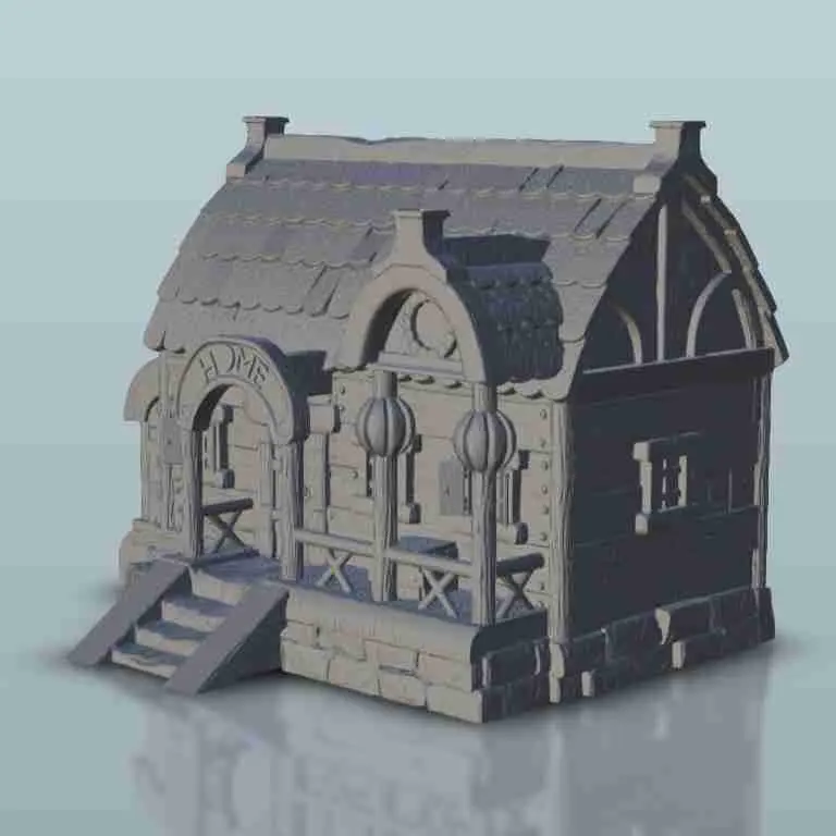 Casa medieval 4 - miniaturas warhammer 40k 40000 terreno sc