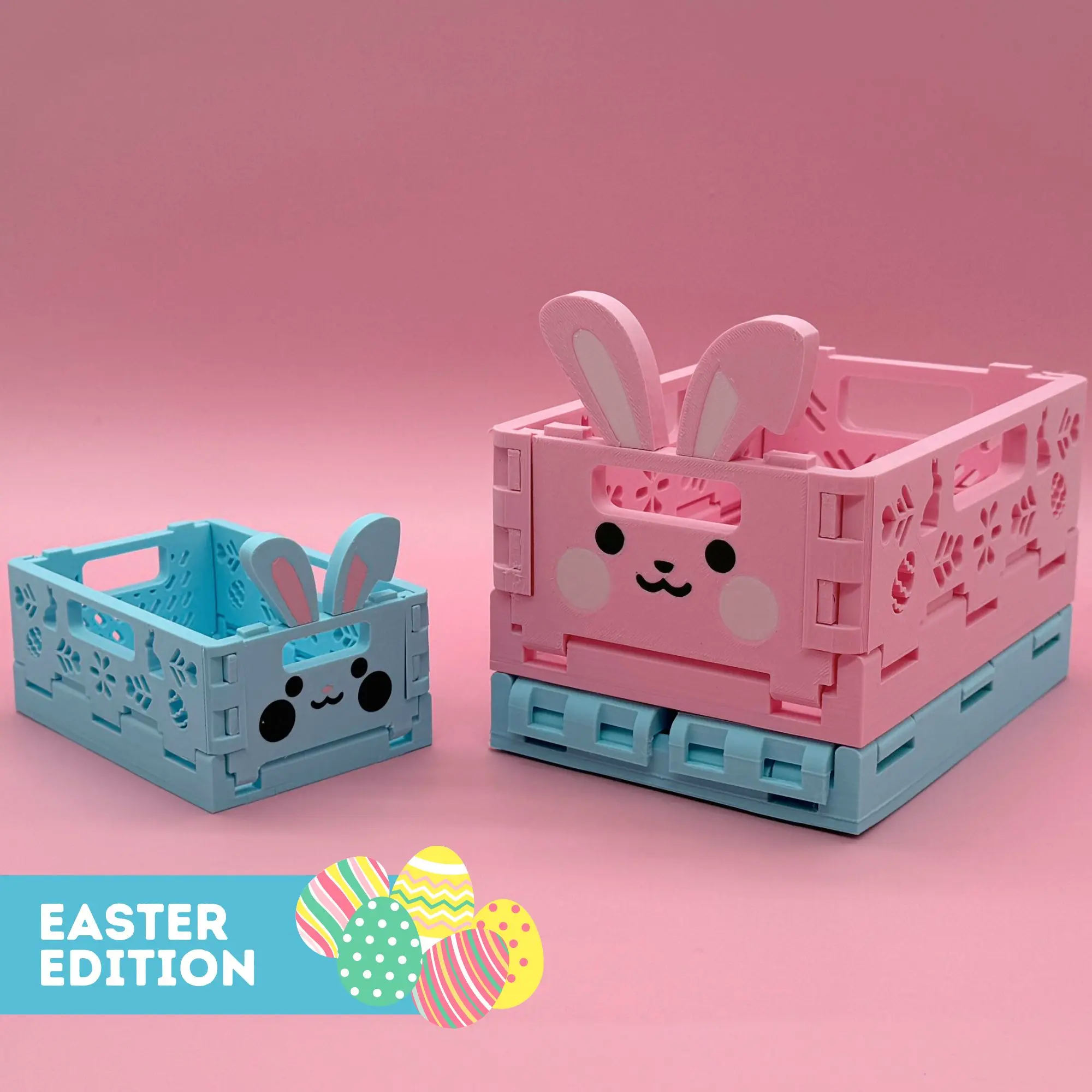 3D Printable Foldable & Stackable Crate Easter Edition