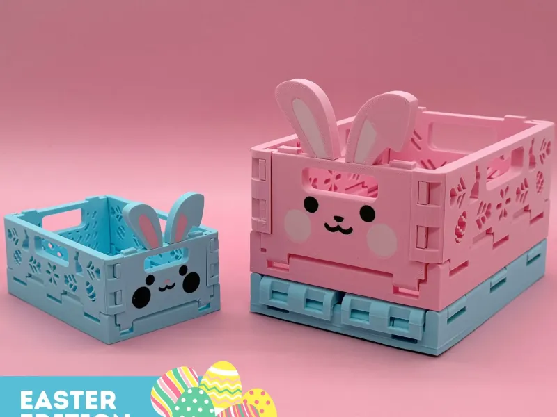 3D Printable Foldable & Stackable Crate Easter Edition