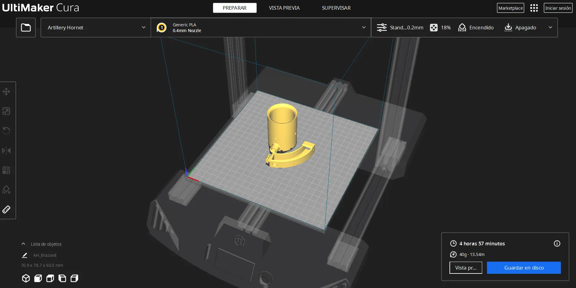 Printer Lamp Holder E27  (20x20 profile)- Porta lampara E27