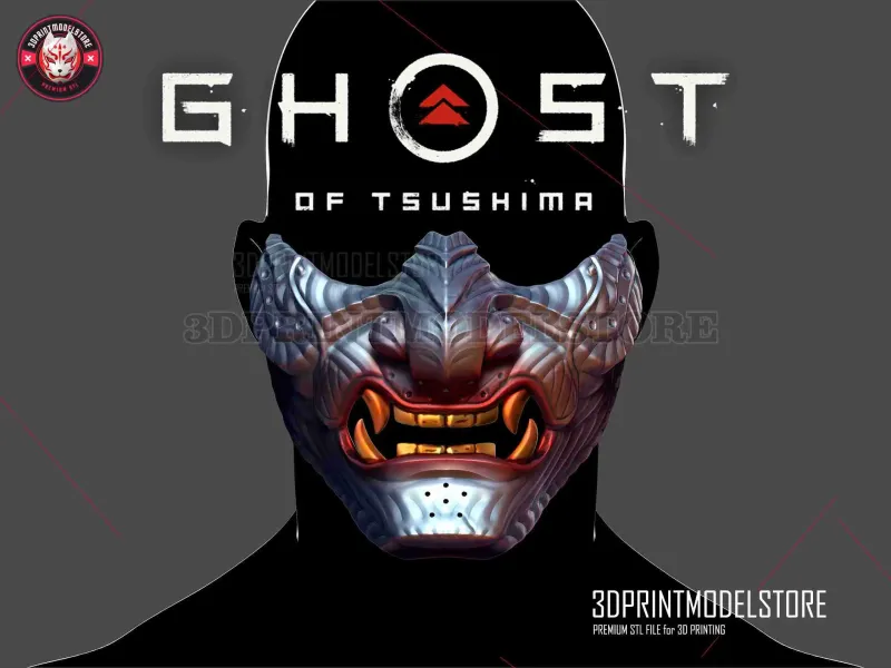 Ghost of Tsushima Mask - Japanese Kitsune Oni Samurai Mask