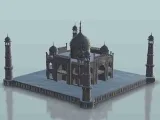 Taj Mahal Indian Mausoleum with minarets - miniatures warham-1