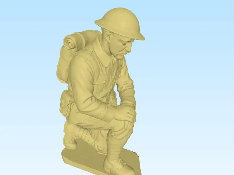 UK WW1 soldier showing respect to the fallen