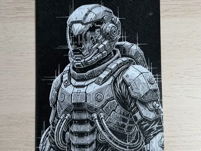 3D-Relief Picture of a futuristic Astronaut