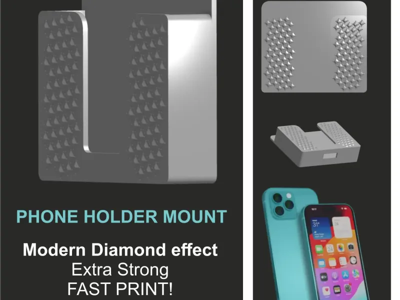 SUPPORTO PER TELEFONO MODERNO | EFFETTO DIAMANTE - STAMPA RAPIDA