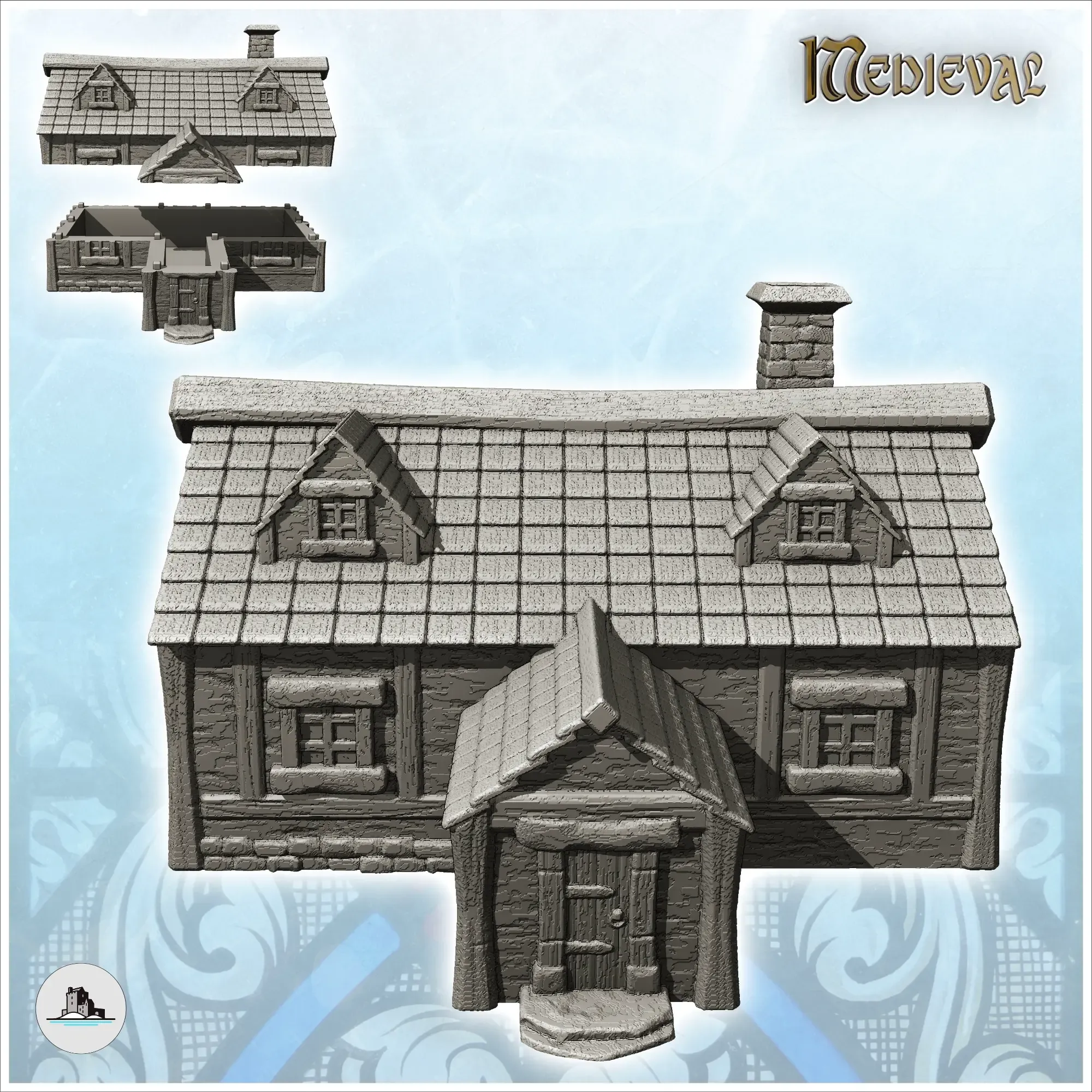 Medieval house with annex entrance and roof windows (6) - mi
