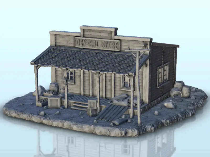 General store with canopy - Terrain scenery West Old Western