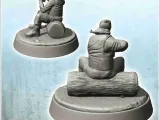 Hunter with rifle on trunk (12) - miniatures animal RPG tabl-2