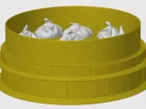 Dumpling dough with bamboo steamer and serving tray-5