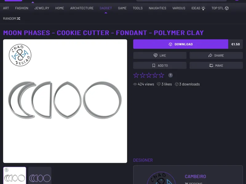 Moon phase cookie cutter