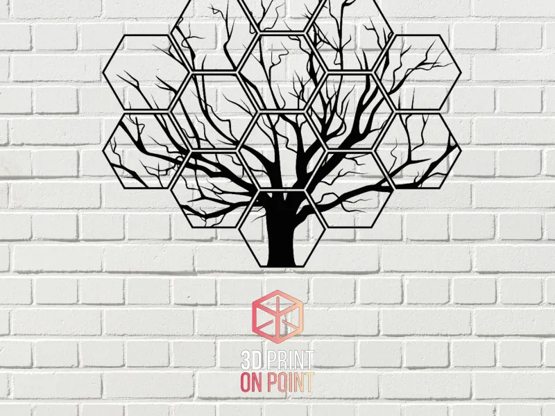 HEXAGONAL TREE | 2D WALL ART