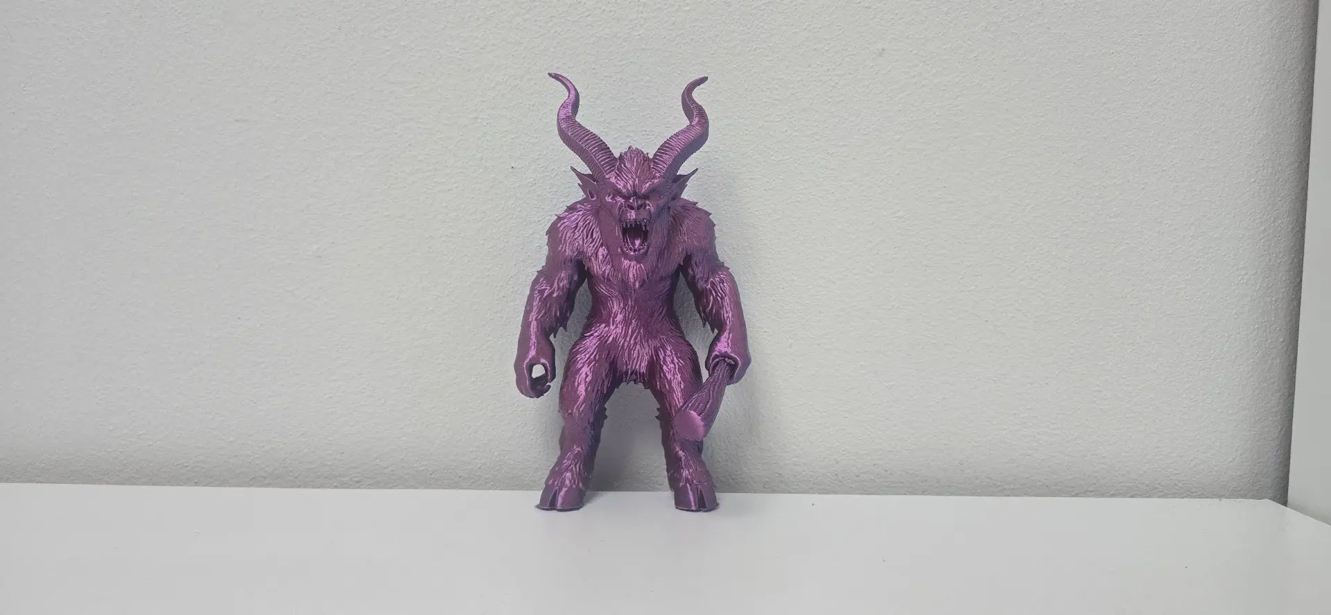 Purple Furry Winter Demon Christmas Figurine