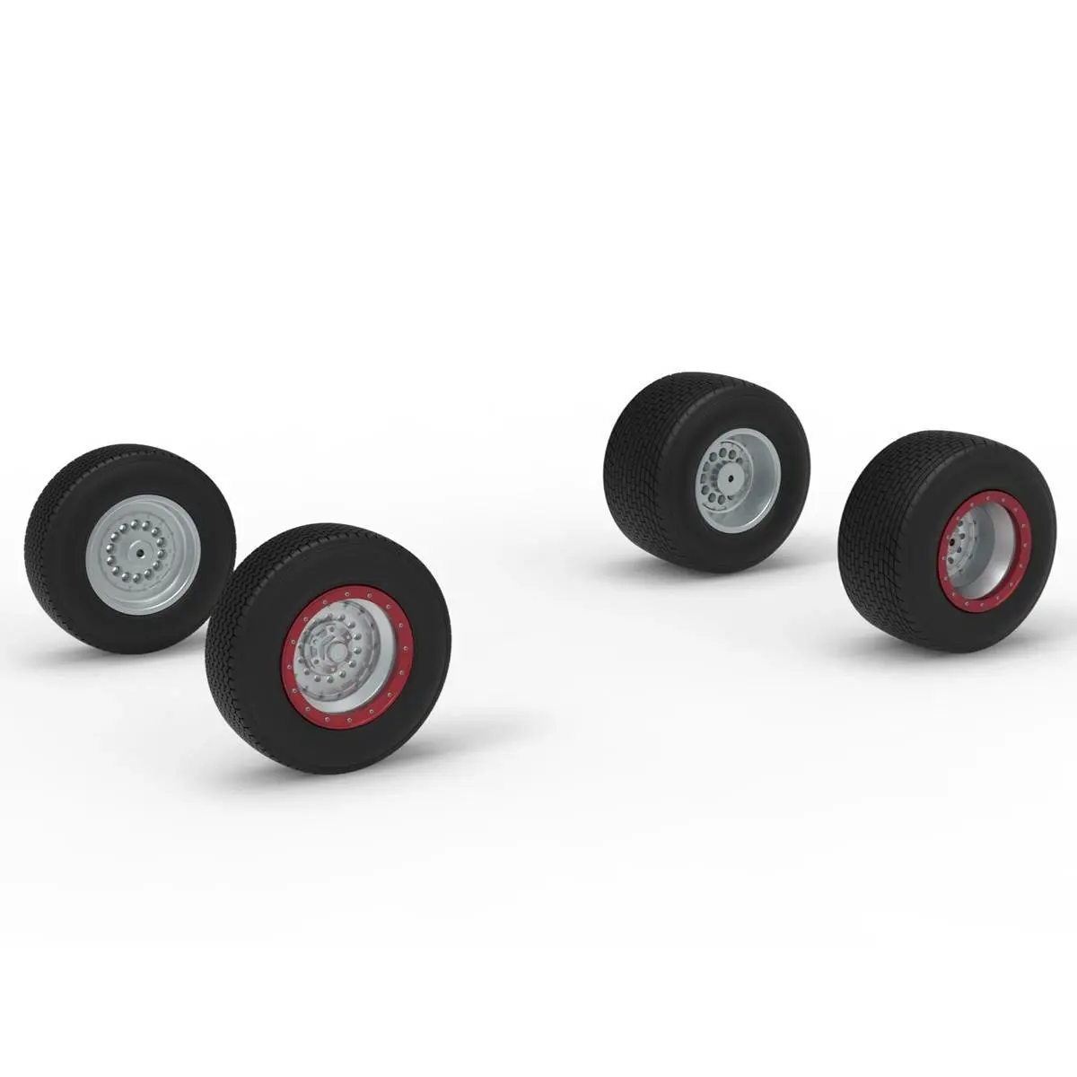 Wheel Set of Dirt Silver Crown Champ car Scale 1:25