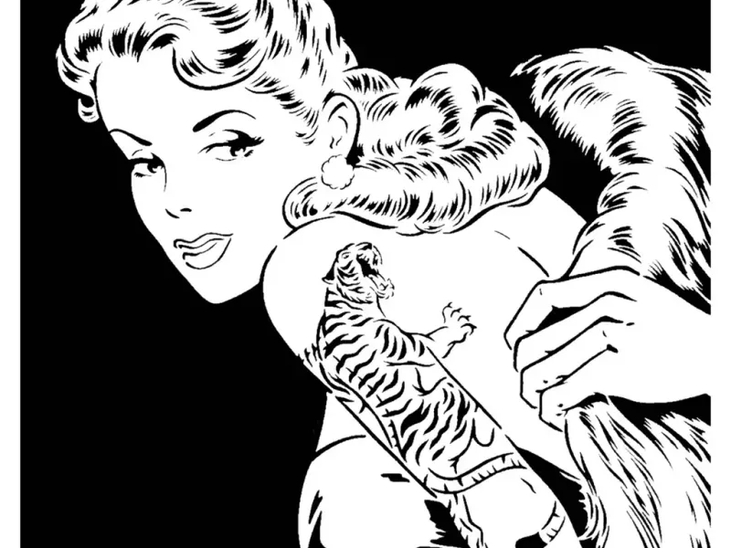 Tiger Tatoo girl stencil 2