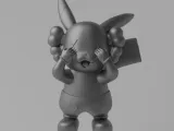 Kaws x Pikachu Art Toy Fan Art-1