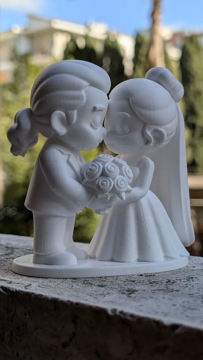 Wedding Couple Cake Topper Figurine - Art - PLA - 3D printed product - фото 5