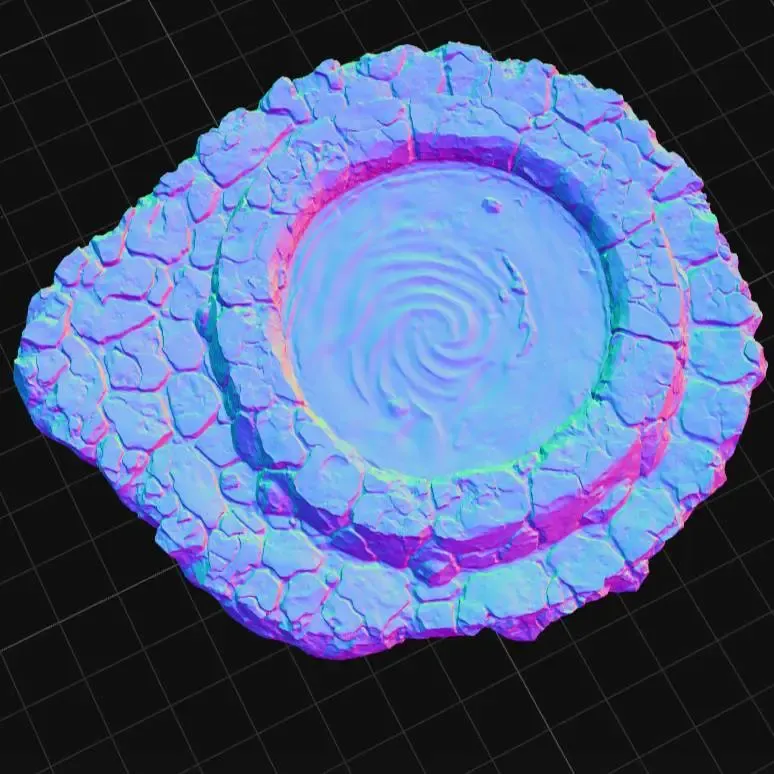 Socle diorama puit mystique base pierre lave vortex
