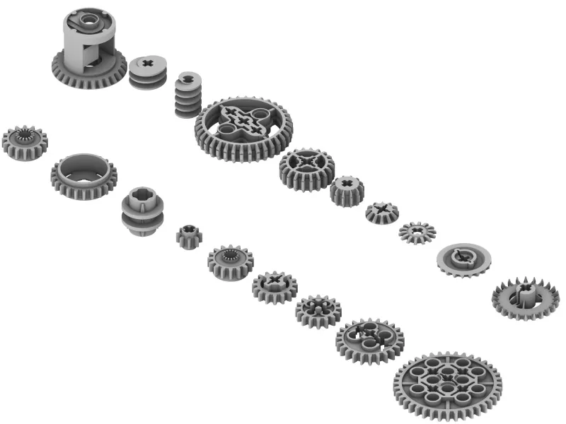 Gears and Differential COMPATIBLE with Lego