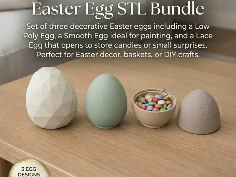 Easter Egg Bundle , Lace Egg, Smooth Egg and Low Poly Egg