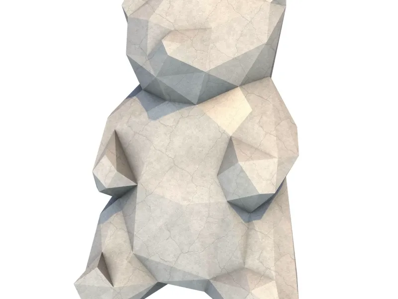 Gummy Bear Low Poly 3D Sculpture