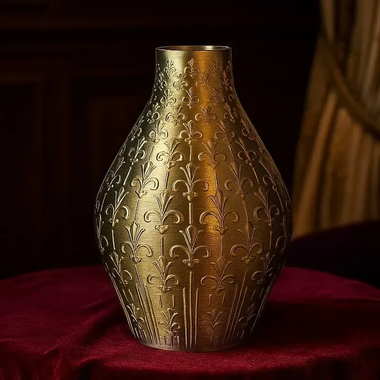 Golden Fleur Vase – Ornate Vase with Regal Pattern