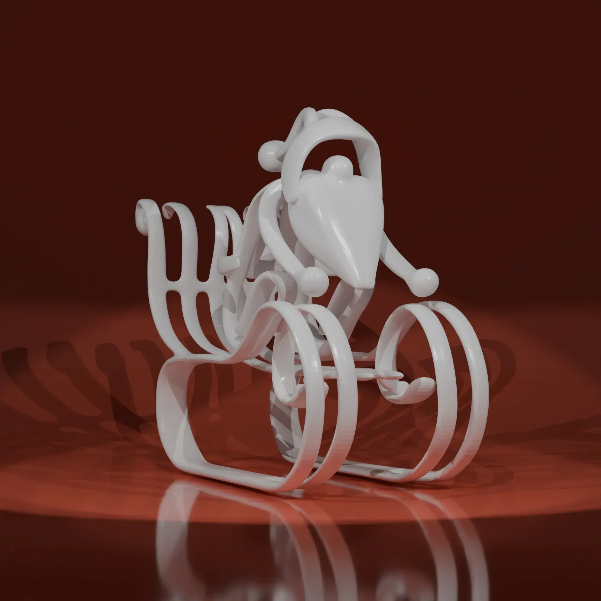 Santa Sleigh Sculpture