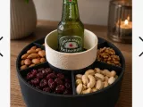 bandeja para picadas con posa vaso -0