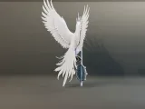 White Phoenix with Orb 3D Model-2