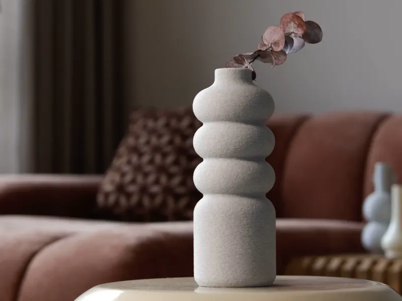 Japandi Vase ZARA - Minimalist Wavy Design