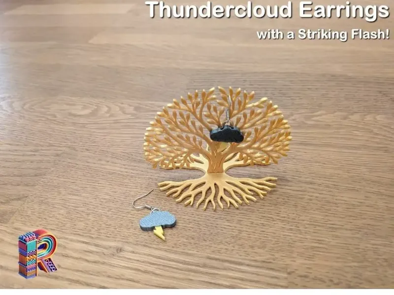 ⚡ Stormy Chic – Thundercloud Earrings with a Striking Flash!