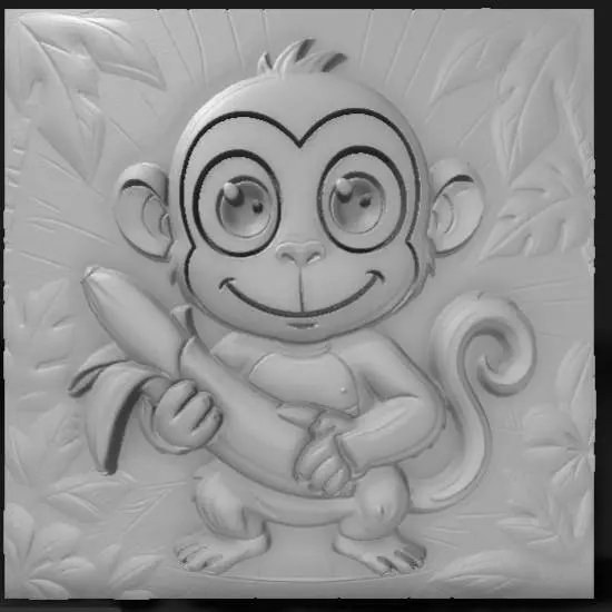 Cartoon with a single mischievous monkey