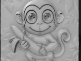 Cartoon with a single mischievous monkey-0