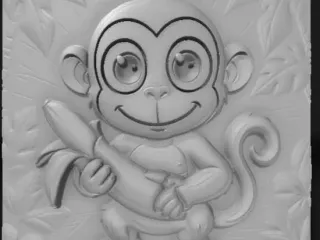 Cartoon with a single mischievous monkey