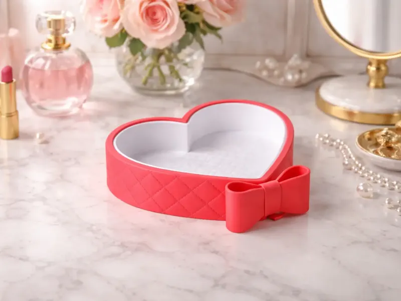 Amorette Heart Trinket Tray with Bow Detail